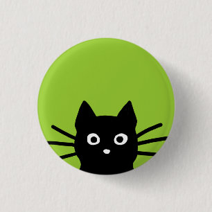 Macaron Rond 2,50 Cm Chat noir qui regarde