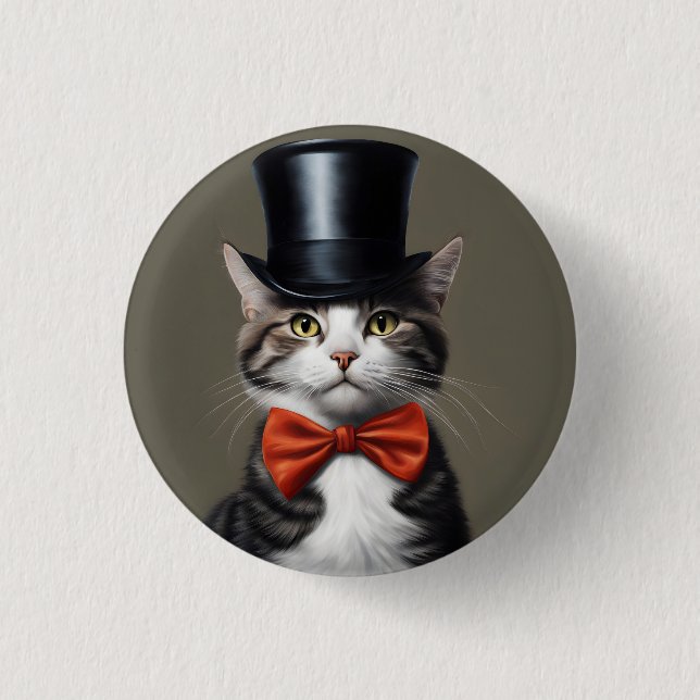 Macaron Rond 2,50 Cm Chat victorien (Devant)
