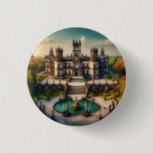 Macaron Rond 2,50 Cm Château de Chapultepec Mexique Voyage Ancien
