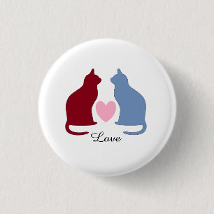 Macaron Rond 2,50 Cm Chats et coeur