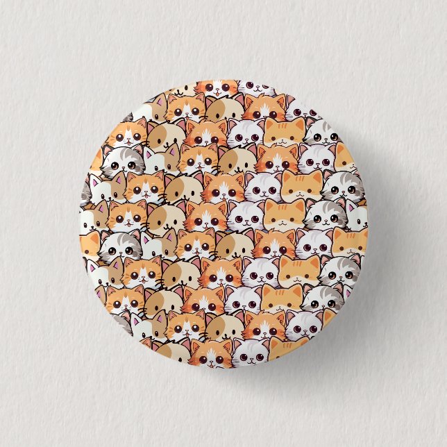 Macaron Rond 2,50 Cm Chats mignons chaton orange chaton animal Motif sa (Devant)