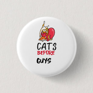 Macaron Rond 2,50 Cm Chats Rétro Avant Les Gars Drôle Citation De Chat 