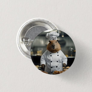 Macaron Rond 2,50 Cm "Chef Capy : Le Capybara Pâtissier Extraordinaire