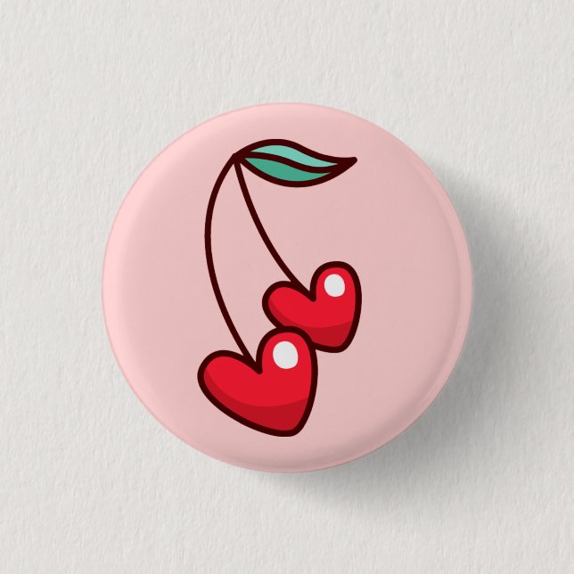 Macaron Rond 2,50 Cm Cherry Hearts (Devant)