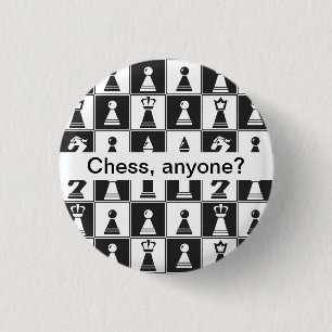 Macaron Rond 2,50 Cm Chess Pieces Design Button