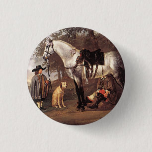 Macaron Rond 2,50 Cm Cheval dans un paysage Aelbert Cuyp