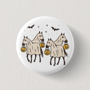 Macaron Rond 2,50 Cm Chevaux fantômes mignons Halloween Trick or Treat 