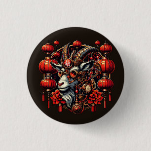 Macaron Rond 2,50 Cm Chèvre du Nouvel An Chinois Steampunk