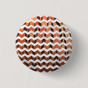 Macaron Rond 2,50 Cm Chevron Tiger chaud orange et noir