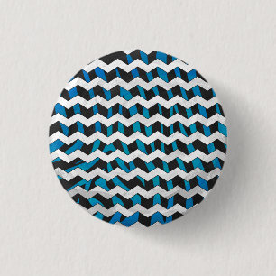 Macaron Rond 2,50 Cm Chevron Zèbre Noir et Bleu