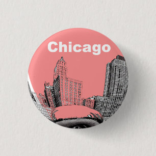 Macaron Rond 2,50 Cm Chicago boutonne le Pin de cru
