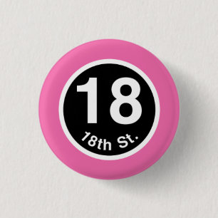 Macaron Rond 2,50 Cm Chicago L 18ème ligne rose de St