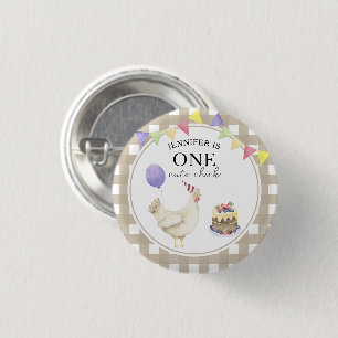 Macaron Rond 2,50 Cm Chick aquarelle 1er anniversaire