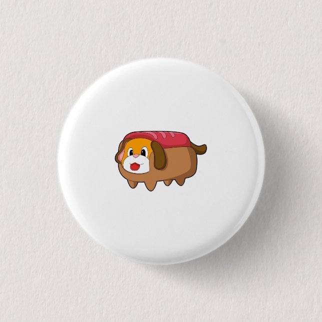 Macaron Rond 2,50 Cm Chien dans Hotdog (Devant)