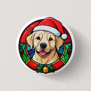 Macaron Rond 2,50 Cm Chien de dessin animé avec chapeau de Père Noël fe