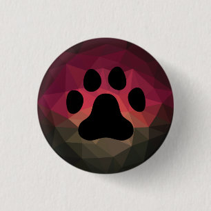 Macaron Rond 2,50 Cm Chien patte, empreinte animale design coloré golf 