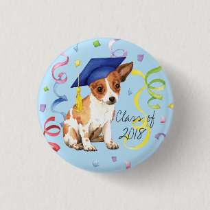 Macaron Rond 2,50 Cm Chihuahua Graduate