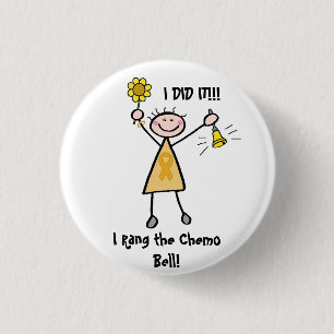 Macaron Rond 2,50 Cm Chimio Bell - ruban d'or de Cancer d'enfance