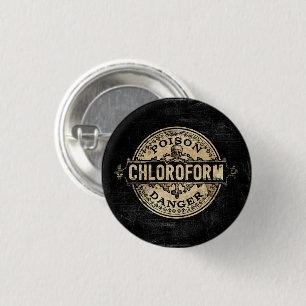 Macaron Rond 2,50 Cm Chloroforme Vintage Style Poison Étiquette