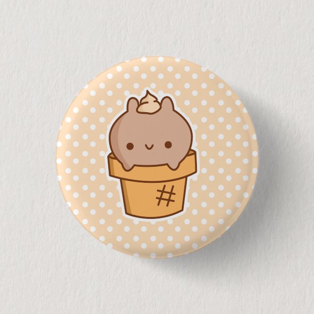 Macaron Rond 2,50 Cm *CHOOSE de bouton de lapin de crème glacée VOTRE (Devant)