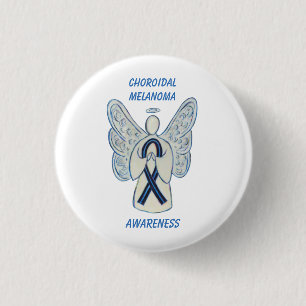 Macaron Rond 2,50 Cm Choroidal Melanoma Sensibilisation Ruban Angel Pin