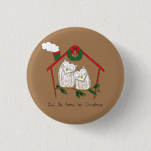 Macaron Rond 2,50 Cm Chouette de Noël Be Accueil mignonne