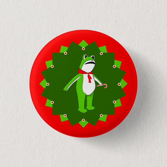 Macaron Rond 2,50 Cm Christmas Protest Frog (Devant)