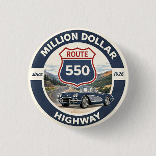 Macaron Rond 2,50 Cm Circuit Million Dollar Highway Route 550 cadeau vo
