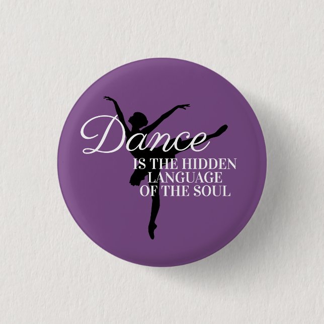 Macaron Rond 2,50 Cm Citation de danse violette noire Ballerina (Devant)