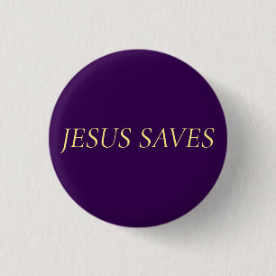 Macaron Rond 2,50 Cm Citation de foi Jésus Sauve sur Royal Purple