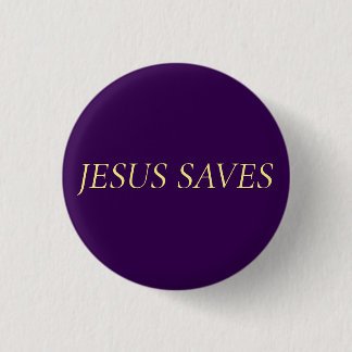 Macaron Rond 2,50 Cm Citation de foi Jésus Sauve sur Royal Purple