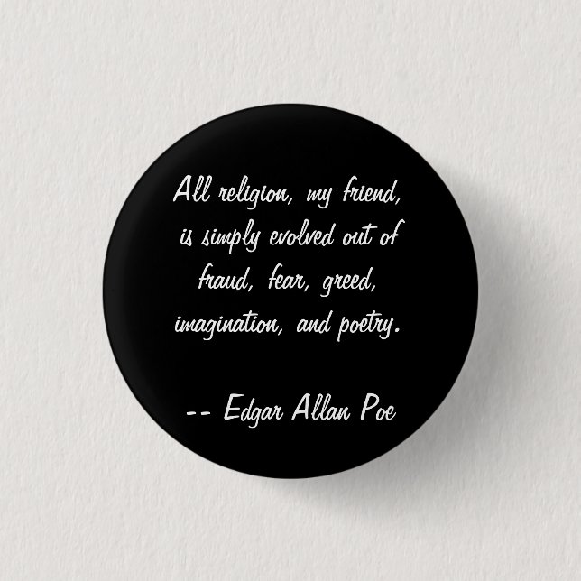 Macaron Rond 2,50 Cm Citation d'Edgar Allan Poe (Devant)