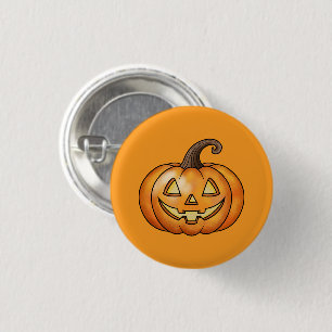 Macaron Rond 2,50 Cm Citrouille de dessin animé joyeuse orange Hallowee
