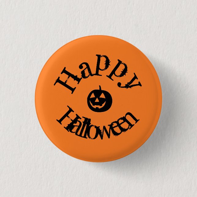 Macaron Rond 2,50 Cm Citrouille d'Halloween Orange moderne (Devant)