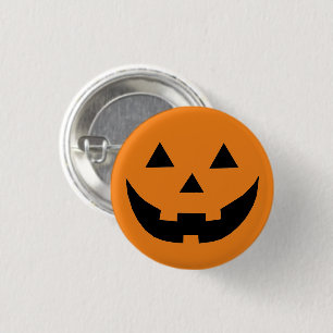 Macaron Rond 2,50 Cm Citrouille orange Jack-o'-lantern Halloween
