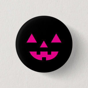 Macaron Rond 2,50 Cm Citrouille Visage Lanterne Jack O Halloween Rose
