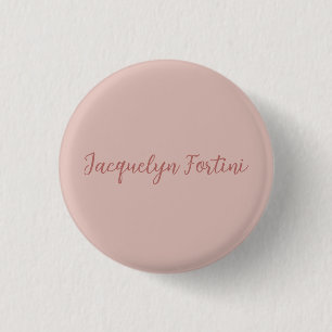 Macaron Rond 2,50 Cm Clair Elegant Rose Gold Calligraphie Nom du script