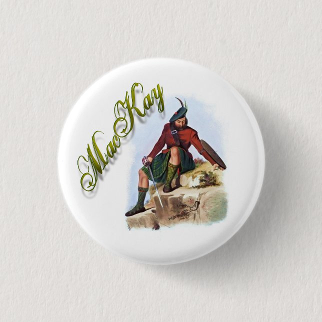 Macaron Rond 2,50 Cm Clan MacKay Scottish Dream Pin (Devant)
