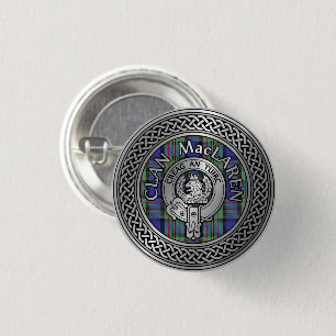 Macaron Rond 2,50 Cm Clan MacLaren Crest & Tartan Knot