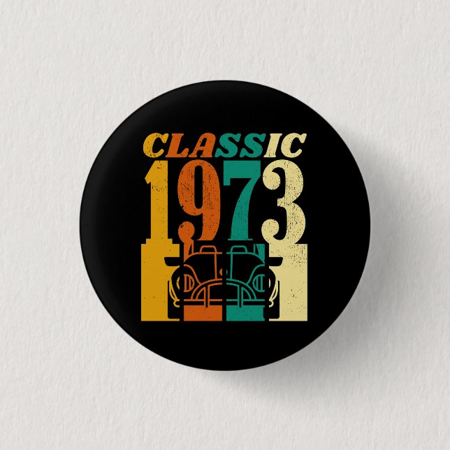Macaron Rond 2,50 Cm Classic 1973 52e anniversaire (Devant)