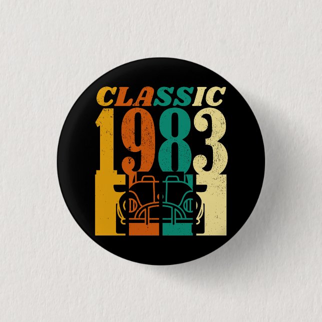 Macaron Rond 2,50 Cm Classic 1983 42e anniversaire (Devant)