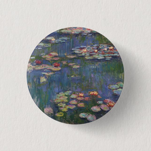 Macaron Rond 2,50 Cm Claude Monet Water Lilies 1916 Fine Art (Devant)
