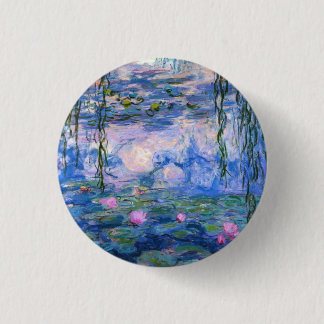 Macaron Rond 2,50 Cm Claude Monet Water Lys Vintage Floral HD Art