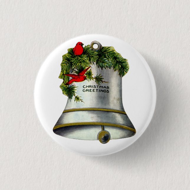 Macaron Rond 2,50 Cm Cloche de Noël en argent (Devant)