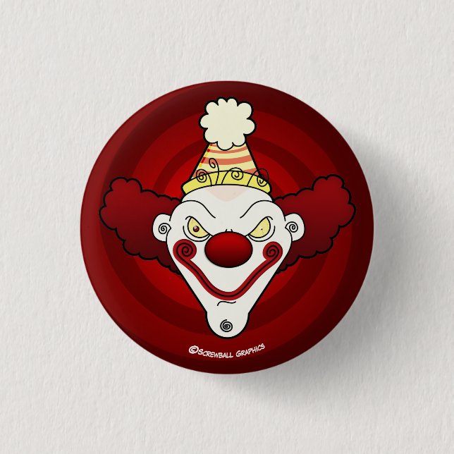 Macaron Rond 2,50 Cm Clown ! Bouton (petit) (Devant)