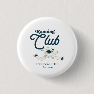Macaron Rond 2,50 Cm Club de course personnalisé graphique bleu marine 