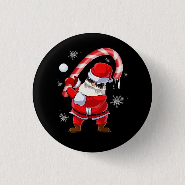 Macaron Rond 2,50 Cm Club de golf Santa Golf Club and d Ball Sport Chri (Devant)