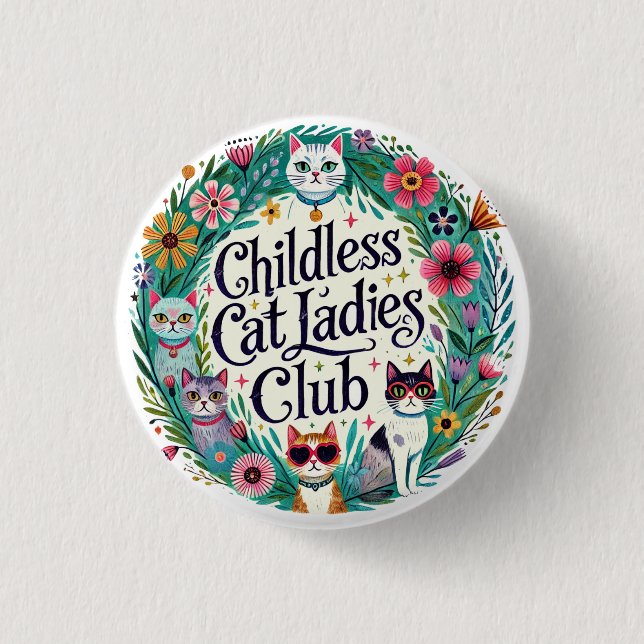 Macaron Rond 2,50 Cm Club féminin sans chats (Devant)
