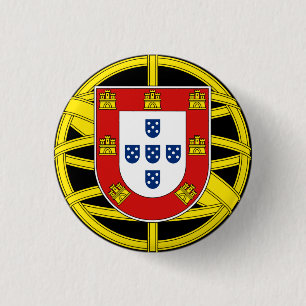 Macaron Rond 2,50 Cm Coat of Arms of Portugal (Lesser coa)