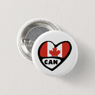Macaron Rond 2,50 Cm Code du pays du Canada Indicateur Épingle cardiaqu